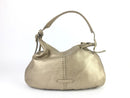 COLE HAAN METALLIC GOLD LEATHER DOUBLE POCKET SATCHEL