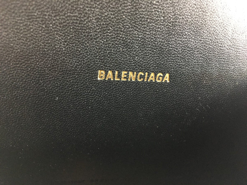 BALENCIAGA XS HOURGLASS CROC-EMBOSSED LEATHER TOP HANDLE BAG