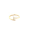 Lady's Diamond Nail Design Ring 4 Diamonds .04 Carat T.W. 14K Yellow Gold 2.28g