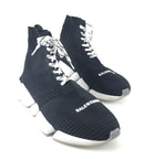 BALENCIAGA WOMEN'S SPEED 2.0 LACE-UP SNEAKER IN BLACK/WHITE SIZE 9