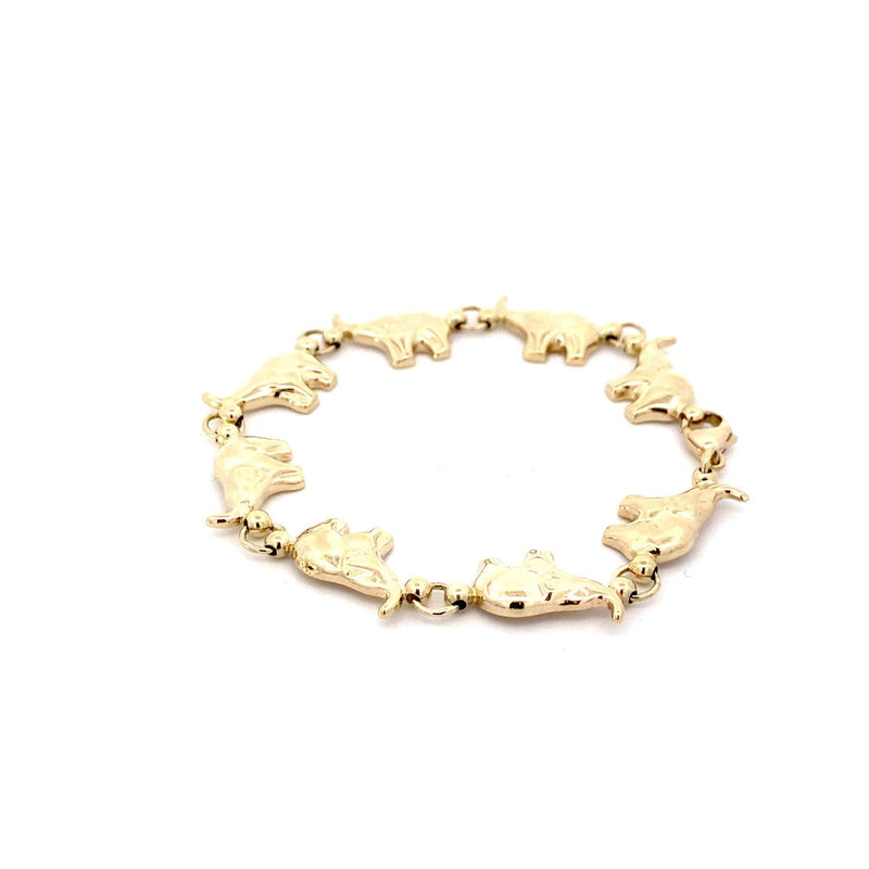 Gold Charm Bracelet 14K Yellow Gold 10.77g