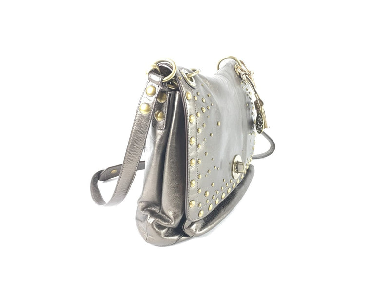 COACH 15392 HAMPTONS STUDDED LEATHER FLAP BAG