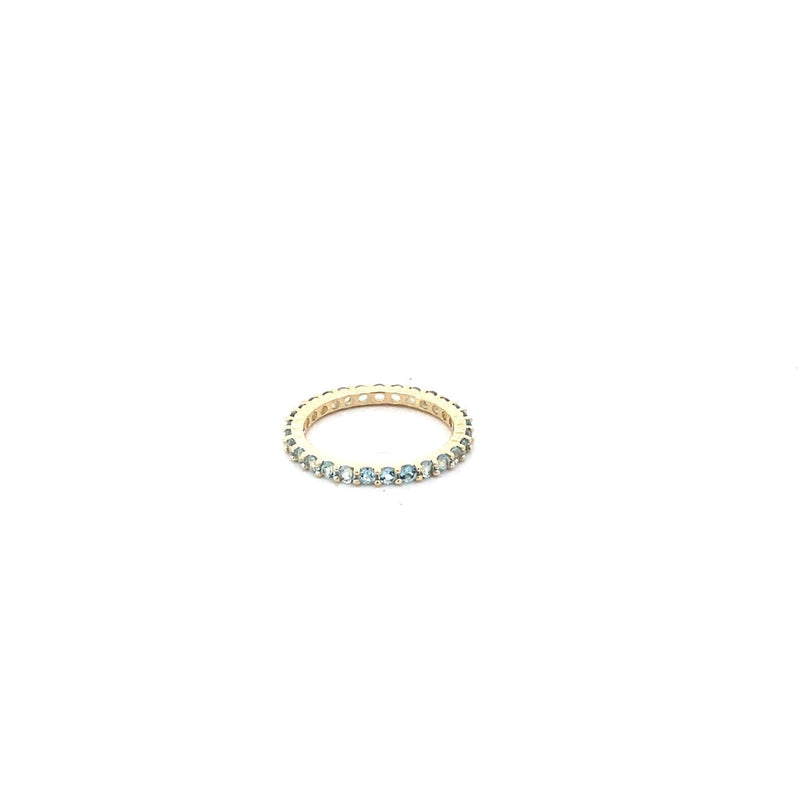 Blue Topaz Eternity Ring 14K Yellow Gold 1.7g