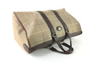 BURBERRY GREEN CHECKED CANVAS DUFFLED BAG