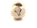 Pandora Gold Pink Cherry Blossom Clip Charm 14K Yellow Gold 3.12g