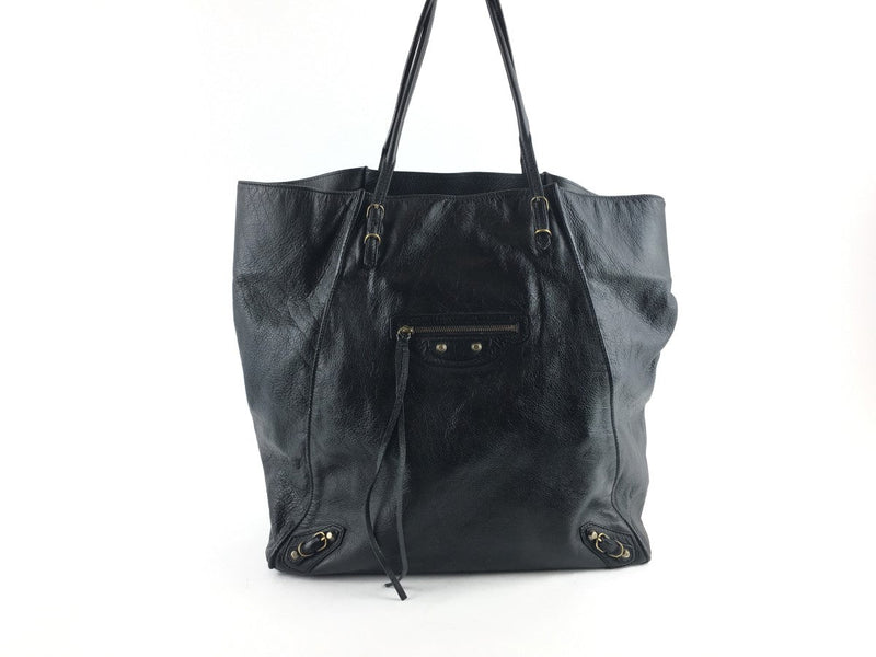 BALENCIAG AVEAU PAPIER BASKET TOTE BLACK