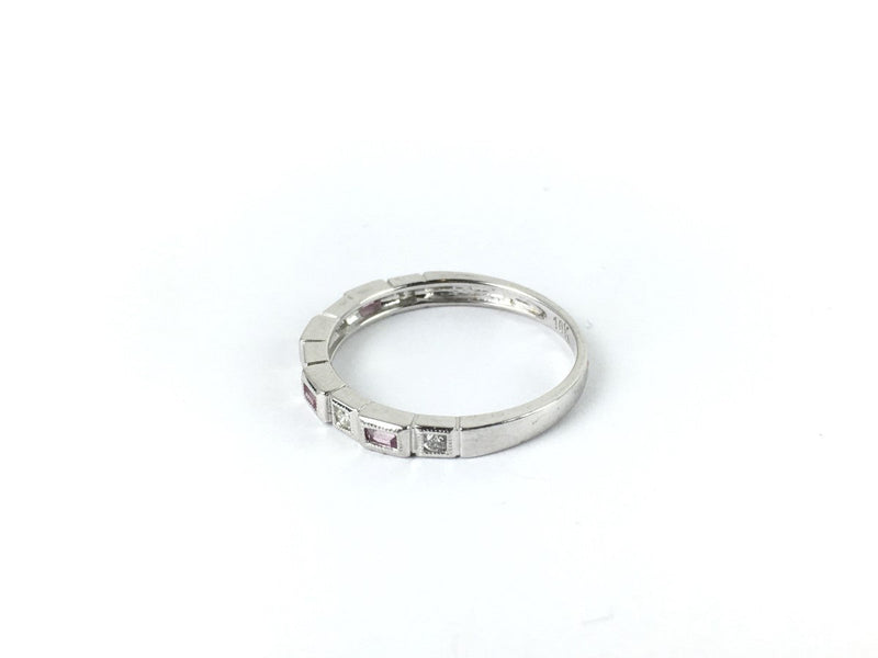 Pink Sapphire Lady's Stone & Diamond Ring 5 Diamonds .10 Carat T.W.