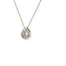 DIAMOND & OPAL NECKLACE 1.24G 14K-W/G, 1-PEAR CUT OPAL 0.21CTW, 21-ROUND BRILLIA