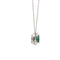 DIAMOND & EMERALD NECKLACE 1.24G 14K-W/G, 1-PEAR CUT EMERALD 0.27CTW, 21-ROUND B