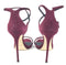 GIUSEPPE ZANOTTI SUEDE DARCIE SANDALS BURGUNDY SIZE 40 (US 10