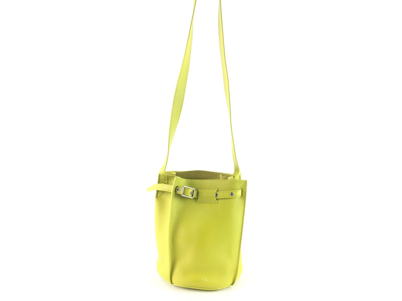 CÉLINE SMOOTH CALFSKIN LONG STRAP BIG BUCKET BAG MIMOSA