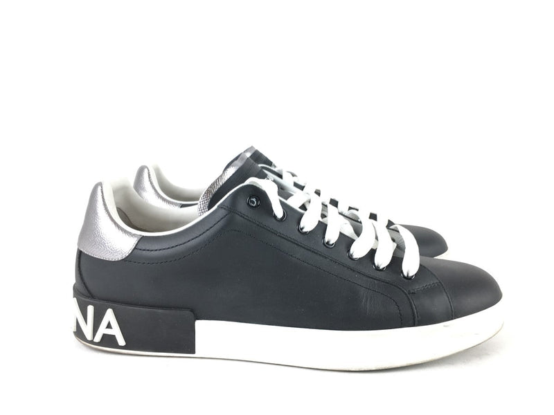 DOLCE & GABBANA CALFSKIN NAPPA PORTOFINO SNEAKERS BLACK