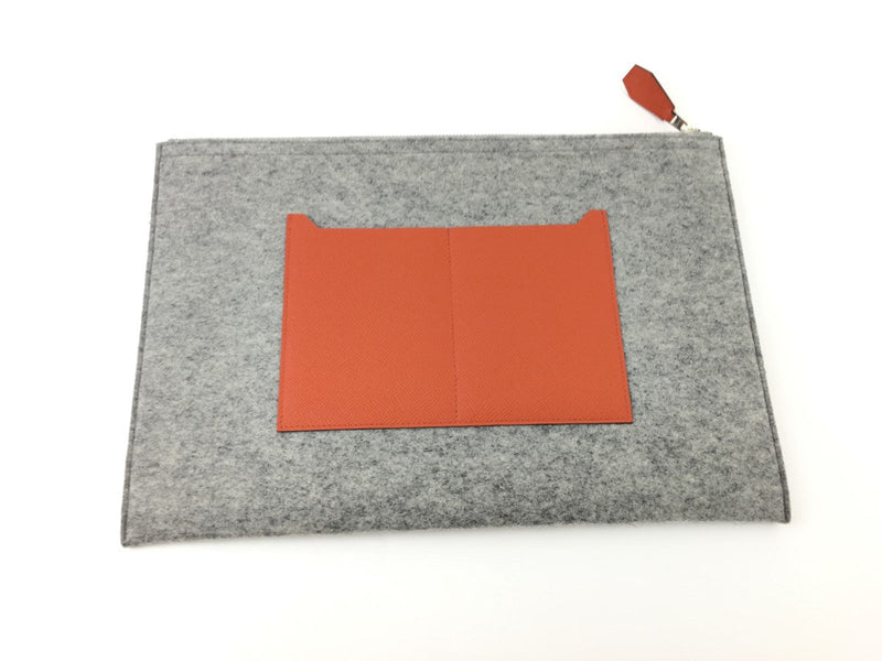 HERMÈS WOOL FELT CLUTCH HANDBAG