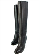 JIMMY CHOO HOXTON 100 GRAINY CALF LEATHER KNEE HIGH BOOTS