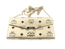 MCM METALLIC VISETOS PATRICIA WALLET ON CHAIN CHAMPAGNE GOLD