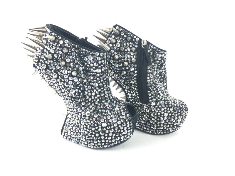 GIUSEPPE ZANOTTI SWAROVSKI CRYSTAL SPIKE WEDGES SZ 38