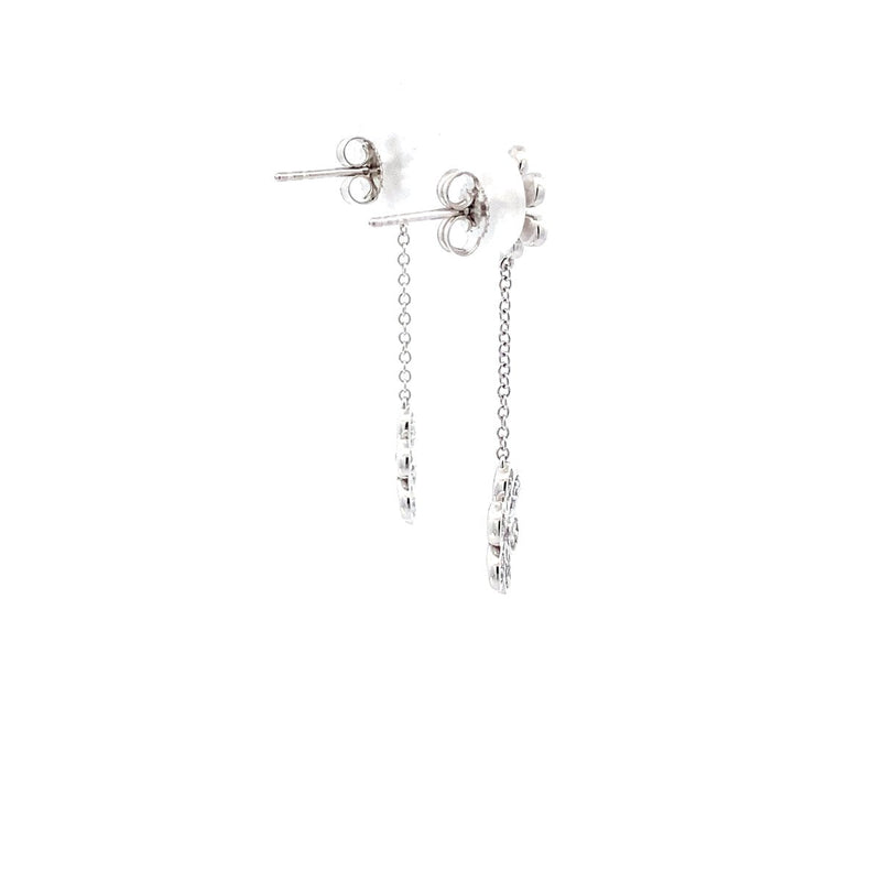 White Gold Diamond Drop Earrings 25 Diamonds .25 Carat T.W. 10K White Gold 3.29g