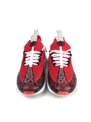 VERSACE MEN'S CHAIN REACTION PYTHON GREEK KEY SNEAKERS RED SIZE 41 (US 8)