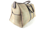 BURBERRY GREEN CHECKED CANVAS DUFFLED BAG