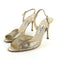 JIMMY CHOO GOLD & GLITTER OPEN TOE SHOES SZ 41