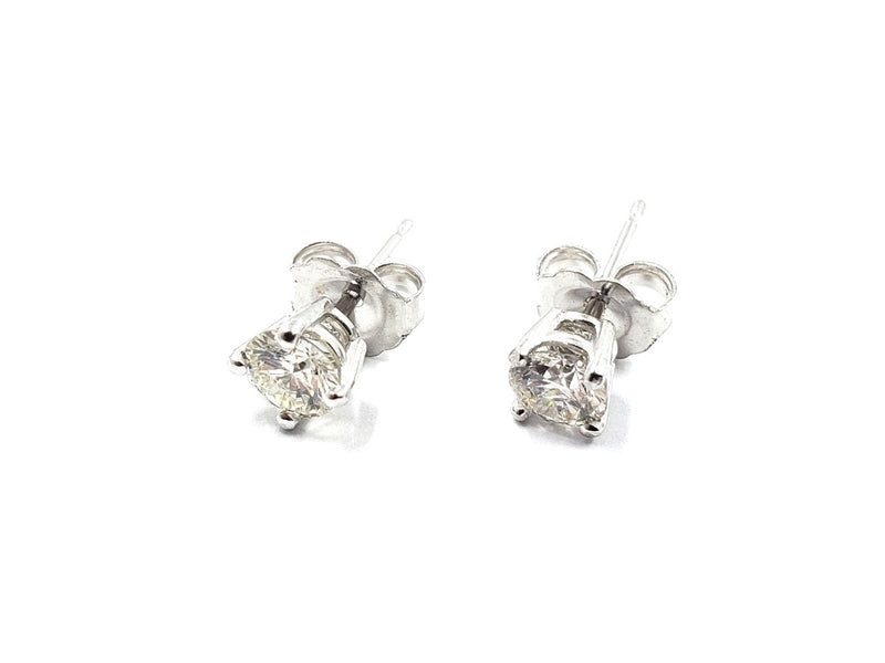 Diamond Earrings 2 Diamonds .62 Carat T.W. 14K White Gold 0.77g