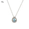 DIAMOND & AQUAMARINE NECKLACE 1.24G 14K-W/G, 1-PEAR CUT AQUAMARINE 0.27CTW, 21-R