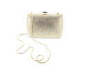 JUDITH LEIBER VINTAGE GOLD AND CRYSRAL JEWELED PURSE, METALLIC, CLUTCH, INCLUDES