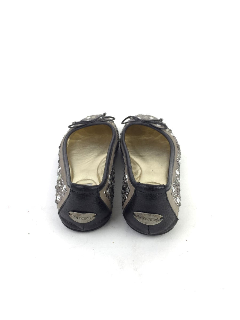 JIMMY CHOO CRYSTAL EMBELLISHED WEBER BALLERINA FLATS SIZE 35.5