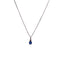 DIAMOND & SAPPHIRE NECKLACE 2.93G 14K-W/G, 1-OVAL CUT SAPPHIRE 0.49CTW, 3-ROUND