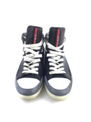 PRADA HIGH TOP 4T 2488, BLACK WHITE GRAY SNEAKER, 9.5