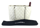 CHANEL AGED CALFSKIN QUILTED LARGE COTTON CLUB TOTE PEARL