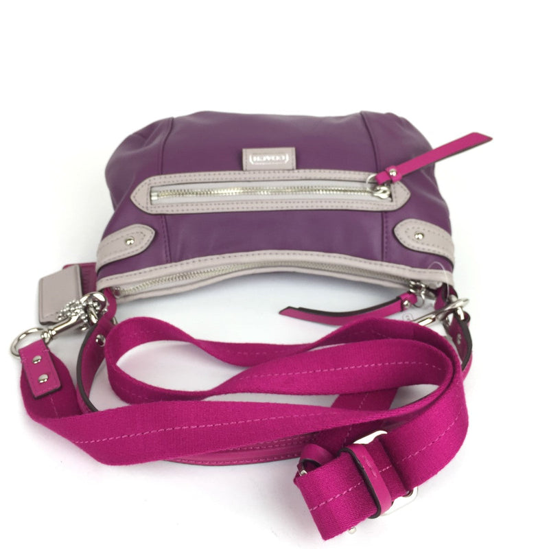 COACH PURPLE/PINK DAISY SPECTATOR LEATHER CROSSBODY F23951