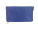 L.K. BENNETT LEATHER FOLDING CLUTCH IN BLUE