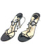JIMMY CHOO HELIUM PATENT STRAPPY GOLD RING CAGED HEELS