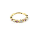 Pink Sapphire Lady's Stone & Diamond Ring 3 Diamonds .06 Carat T.W.