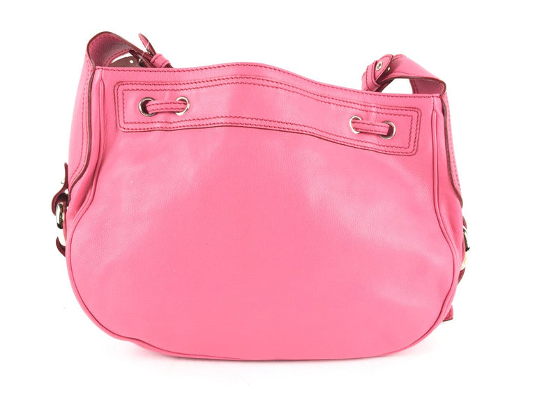 MARC JACOBS LEATHER KAROLINA SHOULDER BAG PINK,