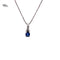 DIAMOND & SAPPHIRE NECKLACE 2.93G 14K-W/G, 1-OVAL CUT SAPPHIRE 0.49CTW, 3-ROUND