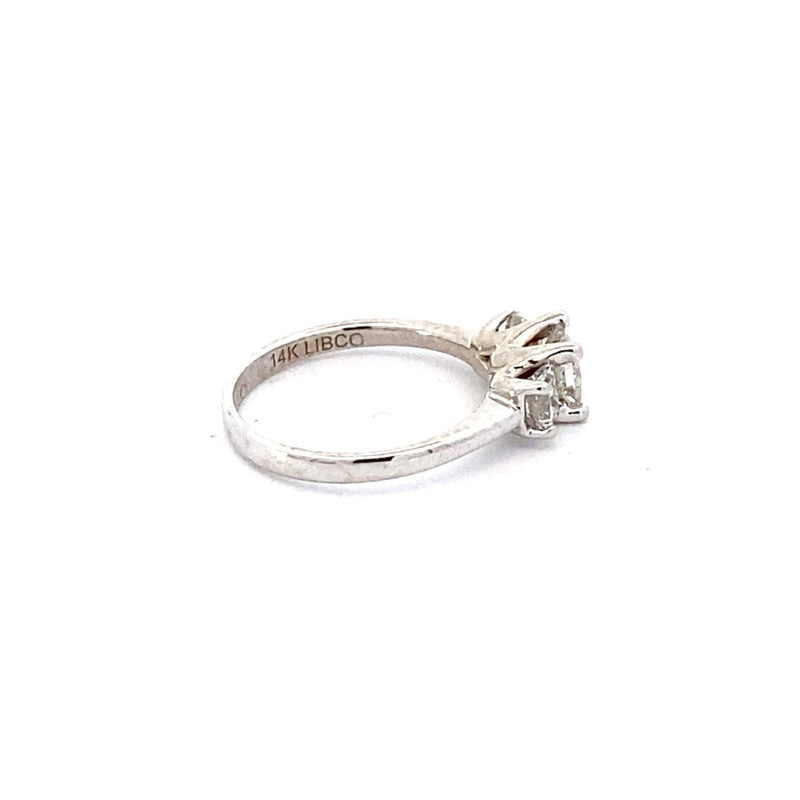 Lady's Diamond Engagement Ring 3 Diamonds 1.00 Carat T.W. 563 White Gold 2.65g