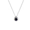 DIAMOND & SAPPHIRE NECKLACE 1.24G 14K-W/G, 35-PEAR CUT SAPPHIRE 0.40CTW, 21-ROUN