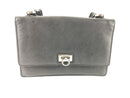 SALVATORE FERRAGAMO MINI LEATHER SHOULDER BAG BLACK