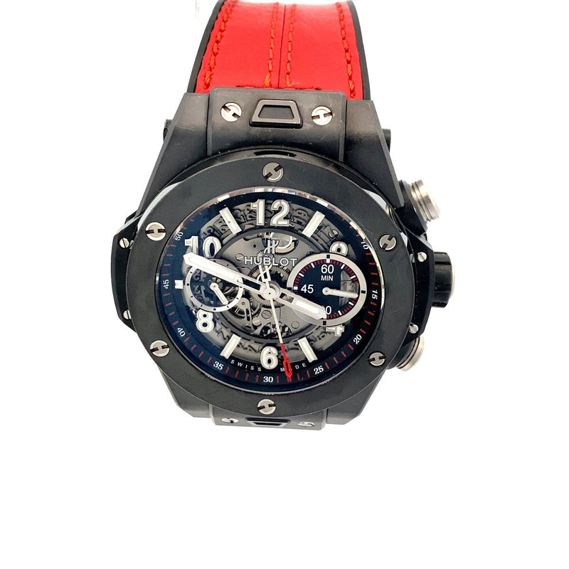 HUBLOT BIG BANG CHRONOGRAPH W RED RUBBER DEPLOYMENT BAND