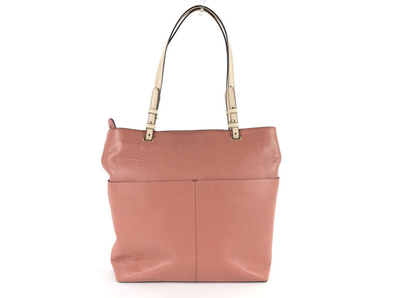 MICHAEL KORS BEDFORD TOTE, ROSE, LEATHER, MEASUREMENTS:14"W X 10"H X 5"D, NO DUS