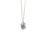 DIAMOND & AQUAMARINE NECKLACE 1.24G 14K-W/G, 1-PEAR CUT AQUAMARINE 0.27CTW, 21-R