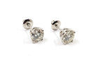 LAB GROWN DIAMOND STUD EARRINGS 1.82G 562-W/G, 2-ROUND BRILLIANT CUT DIAMOND 2.0