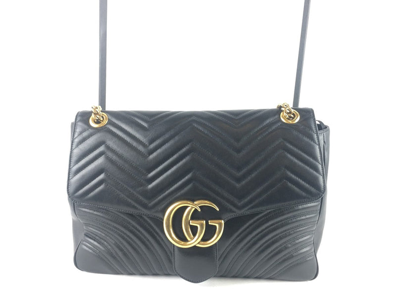 GUCCI GG MARMONT SMALL TOP HANDLE BAG BLACK