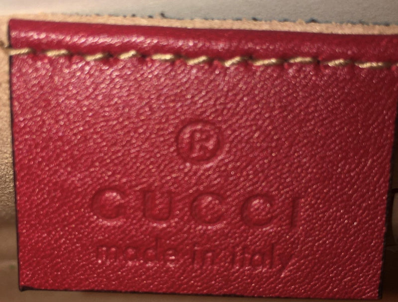 GUCCI QUILTED LEATHER GG MARMONT BELT BAG RED