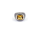 Citrine Champagne Diamond Ring 70 Diamonds .70 Carat T.W. 14K White Gold