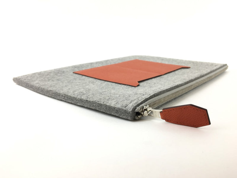 HERMÈS WOOL FELT CLUTCH HANDBAG