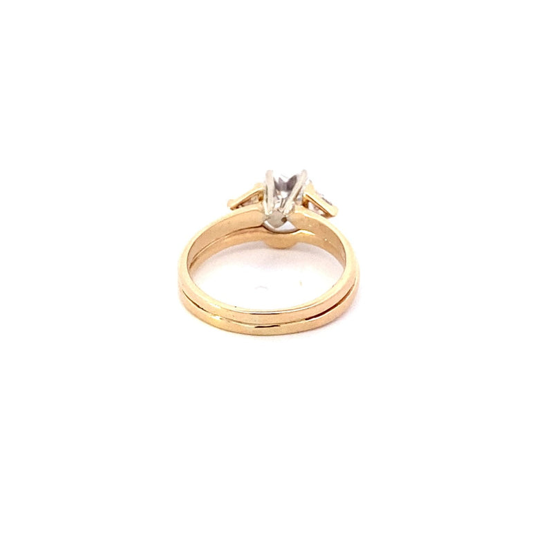 Lady's Diamond Fashion Ring 3 Diamonds .96 Carat T.W. 14K Yellow Gold 4.25g