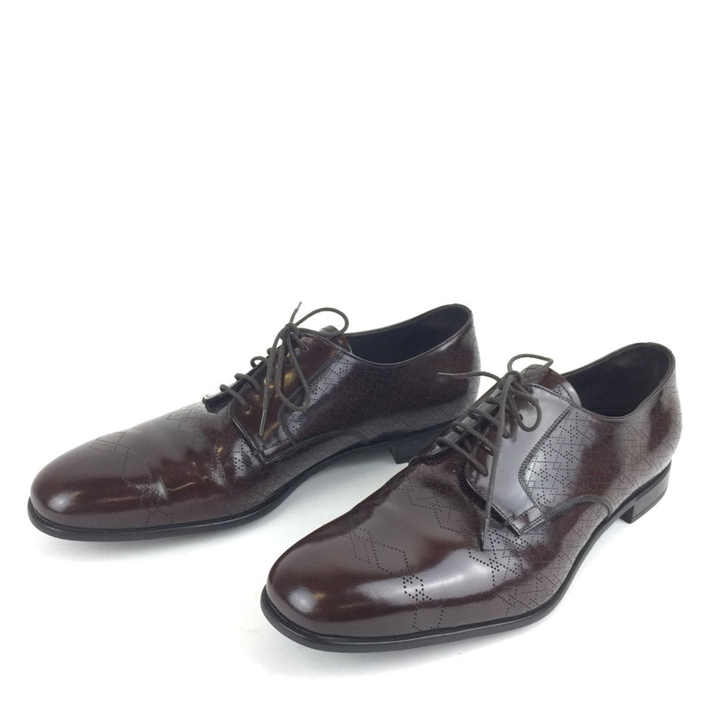 PRADA BROWN PATENT LACE UP DRESS SHOES SZ 11